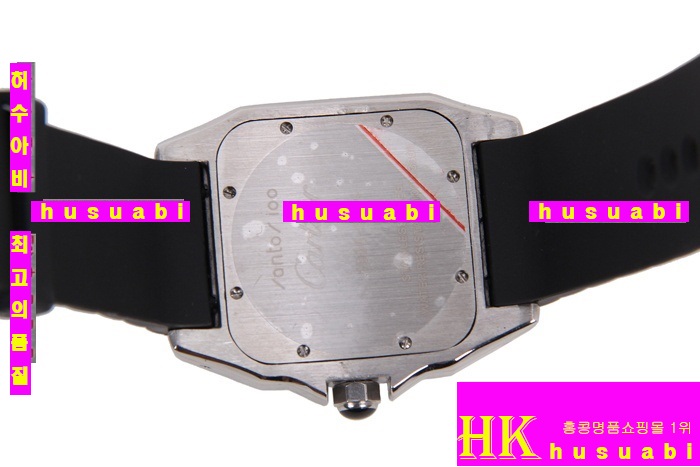 ��쿡 ���ڽð�.Replica Cartier Japanese Quartz MOVEMENT Polished Case Black Bracelet men.117-048